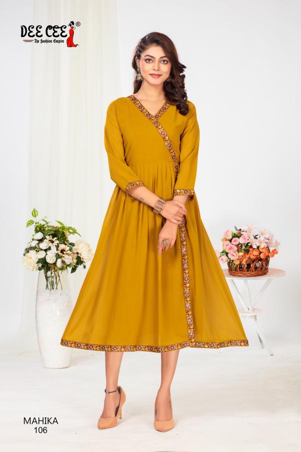 Deecee Mahika Plain Georgette Fancy Kurtis Collection